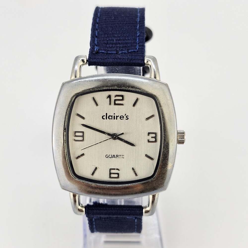 Women's Watch 40MM Gray Dial NEW Blue Canvas Bands NEW Battery